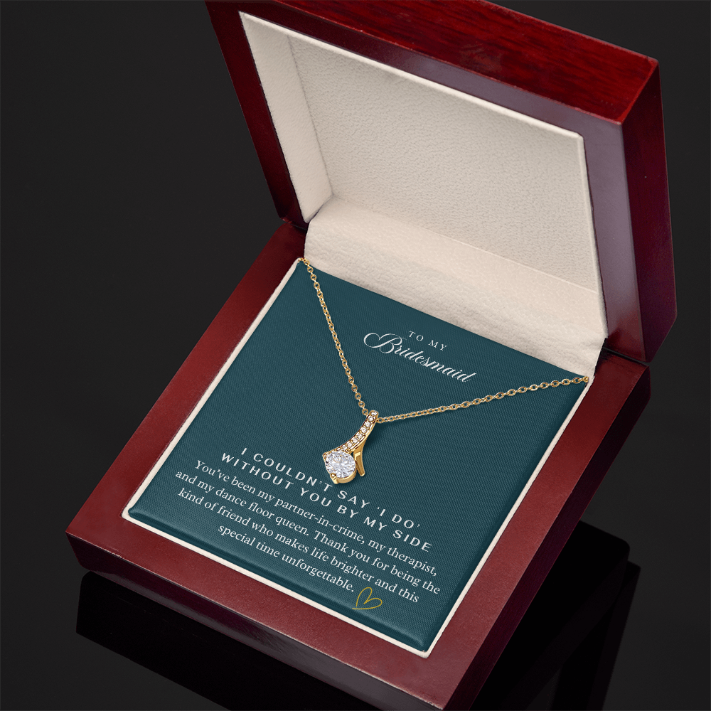 My Bridesmaid, My Partner In Crime Pendant Necklace ~ Elegant Wedding Thank You Keepsake