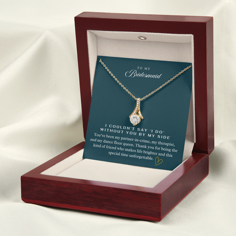 My Bridesmaid, My Partner In Crime Pendant Necklace ~ Elegant Wedding Thank You Keepsake