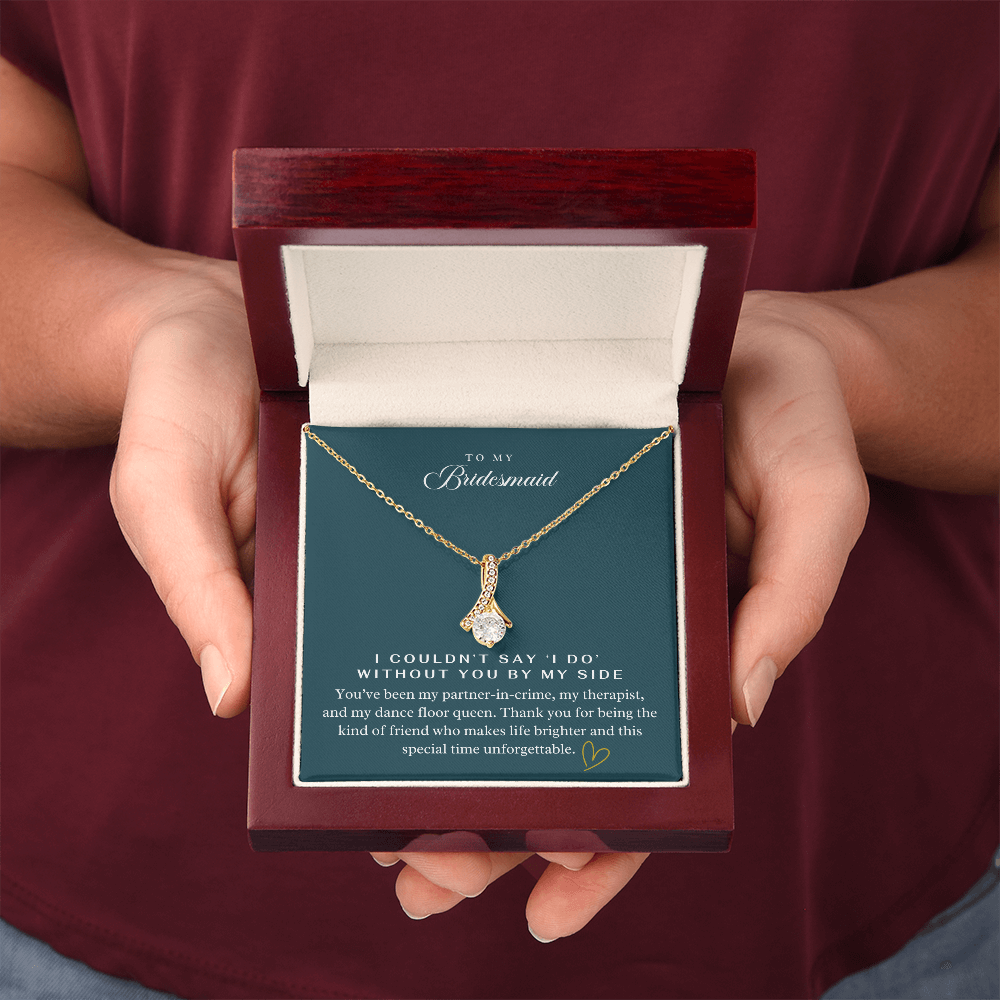 My Bridesmaid, My Partner In Crime Pendant Necklace ~ Elegant Wedding Thank You Keepsake