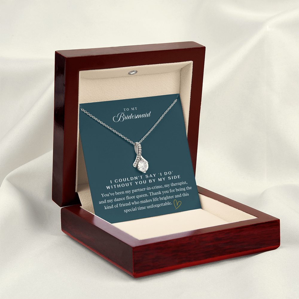 My Bridesmaid, My Partner In Crime Pendant Necklace ~ Elegant Wedding Thank You Keepsake
