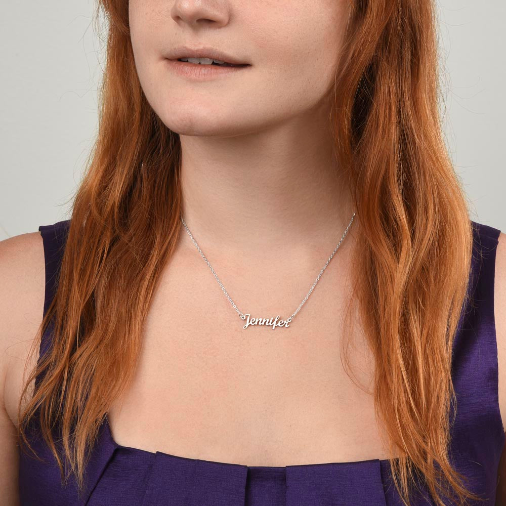 “I Couldn't Say ‘I Do' Without You” Bridesmaid Name Necklace - Custom Necklace with Heartfelt Wedding Message Card