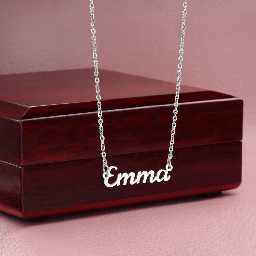 “I Couldn't Say ‘I Do' Without You” Bridesmaid Name Necklace - Custom Necklace with Heartfelt Wedding Message Card